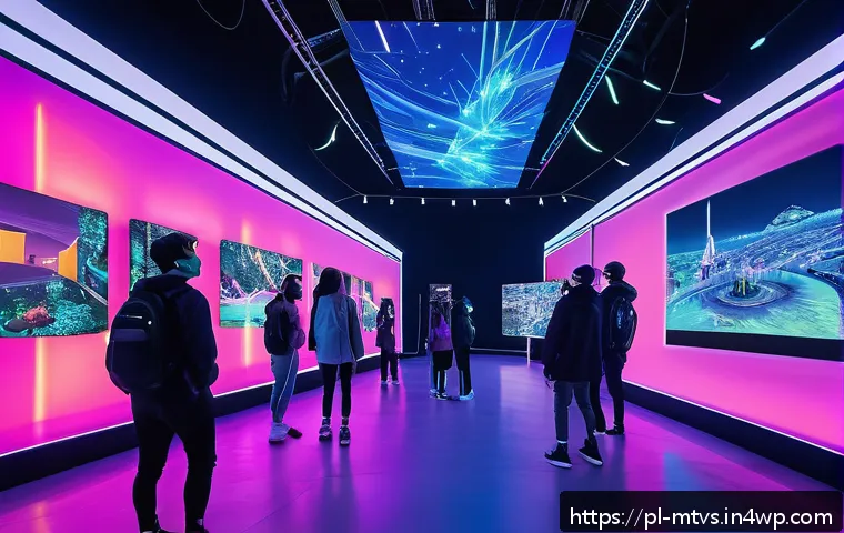 메타버스 페스티벌을 통한 브랜드 홍보 전략 - A vibrant virtual festival scene set in Decentraland, featuring young, tech-savvy attendees explorin...